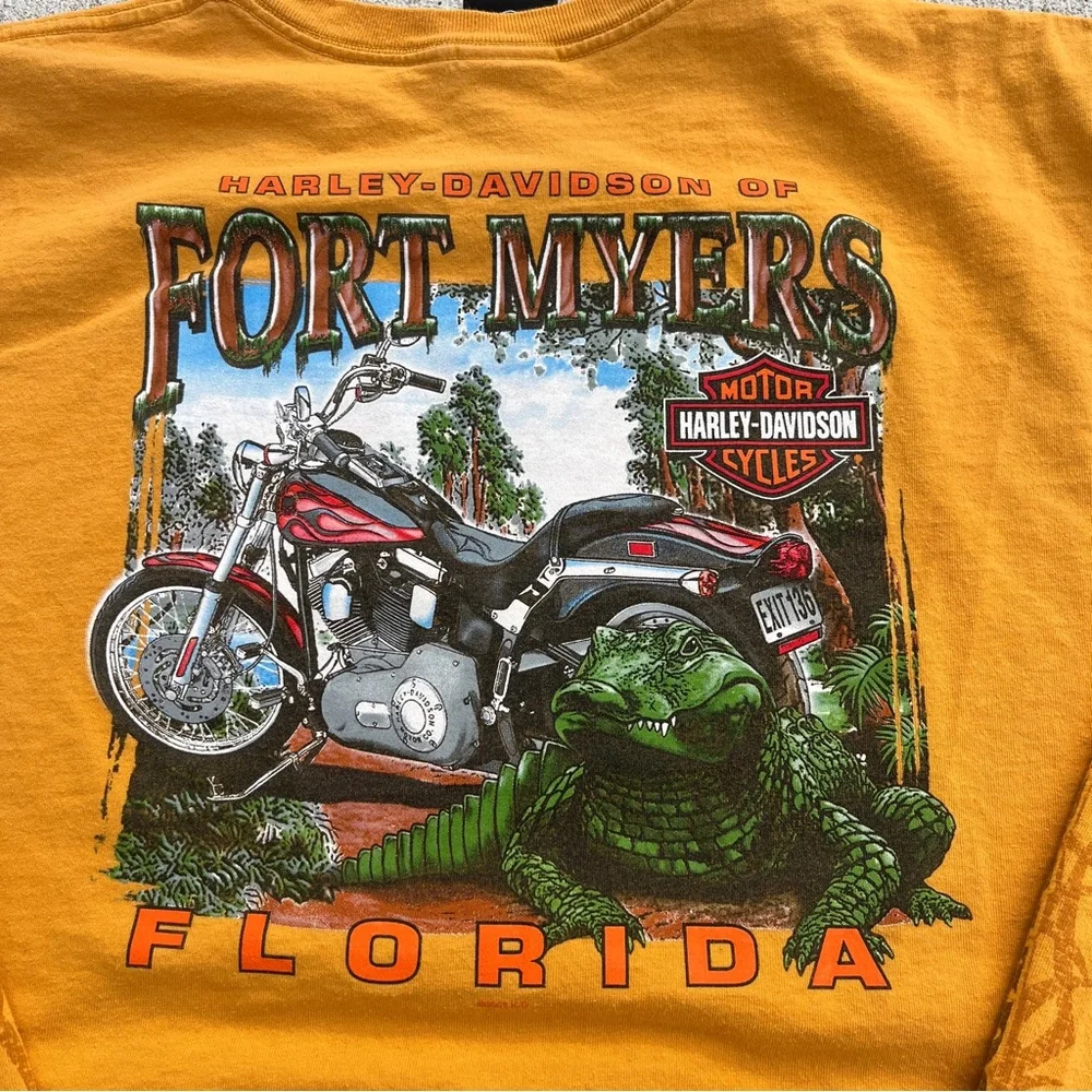 2000s Harley Davidson Motorcycles Long Sleeve T-shirt Size 2XL Florida - Picture 7 of 9